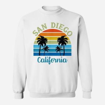 San Diego Ca Palm Trees California Souvenir Retro Vintage Sweatshirt | Crazezy