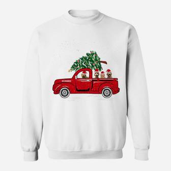 Santa Goldendoodle Riding Red Truck Dog Merry Christmas Gift Sweatshirt | Crazezy UK