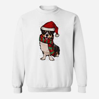 Santa Hat Xmas Cardigan Welsh Corgi Ugly Christmas Sweatshirt Sweatshirt | Crazezy