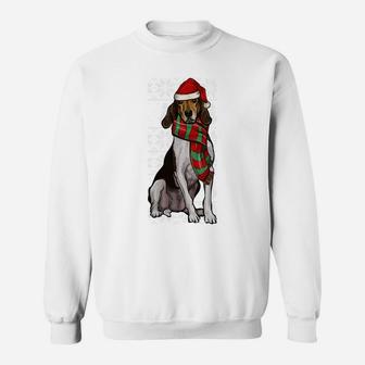 Santa Hat Xmas Treeing Walker Coonhound Ugly Christmas Sweatshirt Sweatshirt | Crazezy