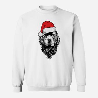 Santa Newfie Newfoundland Dog Ugly Christmas Sweatshirt Sweatshirt | Crazezy