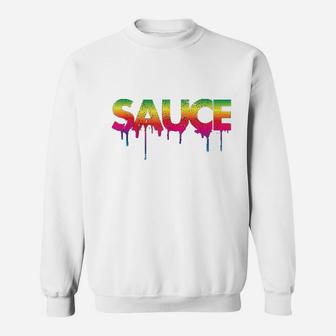 Sauce Melting Trending Dripping Messy Saucy Gift Idea Sweatshirt - Thegiftio UK