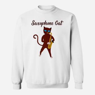 Saxophone Cat Musical Premium Tshirt Sweatshirt | Crazezy CA