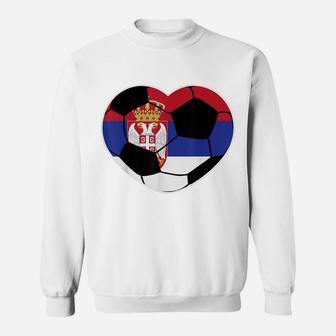Serbia Soccer Ball Heart Jersey Shirt Serbian Football Gift Sweatshirt | Crazezy UK