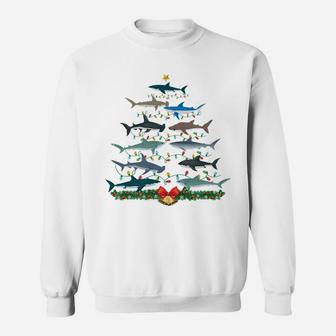 Shark Christmas Tree Ornament, Funny Shark Lovers Xmas Gifts Sweatshirt | Crazezy