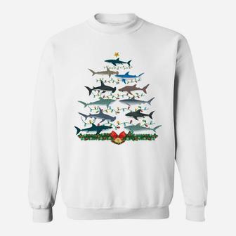Shark Christmas Tree Ornament, Funny Shark Lovers Xmas Gifts Sweatshirt Sweatshirt | Crazezy