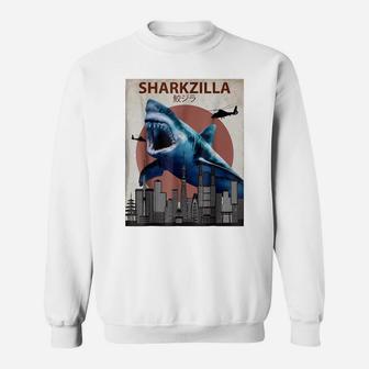 Sharkzilla Funny Shark | Shark Lovers Gift Sweatshirt | Crazezy