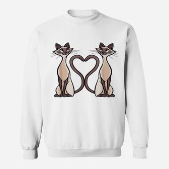 Siamese Cat Heart Design Cat Lovers, Ladies And Gentlemen Sweatshirt | Crazezy