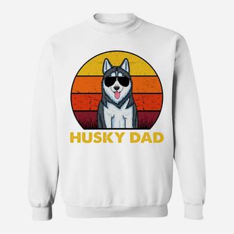 Siberian Husky Dog Dad Sunset Vintage Siberian Husky Dad Sweatshirt Sweatshirt | Crazezy UK
