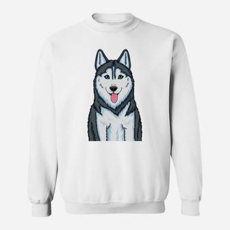 Siberian Husky Dog Papa Husky Dad Sweatshirt | Crazezy