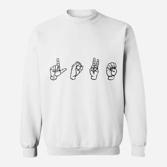 Sign Language Love Signed Asl Valentines Day Sweatshirt - Thegiftio UK