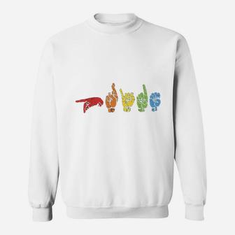 Sign Language Rainbow Sweatshirt - Thegiftio UK