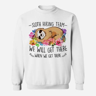 Sloth Hiking Team Tshirt Gift Mothers Day Funny Flower Women Sweatshirt | Crazezy UK