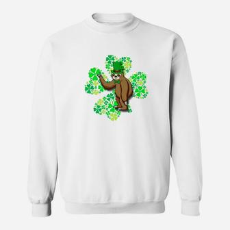 Sloth Lucky 4 Leaf Clover St Patricks Day Gift Sweatshirt - Thegiftio UK