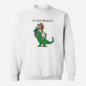 Sloth Riding Unicorn Riding Trex 2018 Gift Sweatshirt - Thegiftio UK