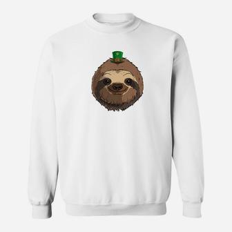 Sloth St Patricks Day Leprechaun Funny Women Kids Sweatshirt - Thegiftio UK