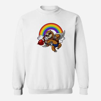 Sloth Valentines Day Love Heart Rainbow Sweatshirt - Thegiftio UK