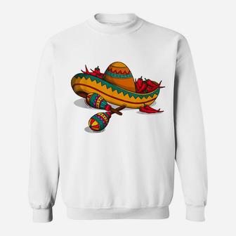 Sombrero Maracas Mexican Latin Music Fiesta Rumba Shaker Sweatshirt | Crazezy UK