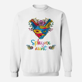 Sphynx Aunt Flower Hairless Cat Lovers Sweatshirt | Crazezy