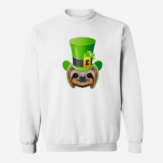 St Patricks Day Funny Sloth Tee Sloth Leprechaun Premium Tee Sweatshirt - Thegiftio UK