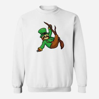 St Patricks Day Lazy Sloth Green Gift For Boys Kids Sweatshirt - Thegiftio UK