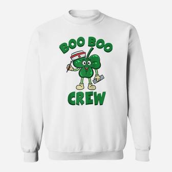 St Patricks Day Nurse Shirt Boo Boo Crew Green Lucky Gift Raglan Baseball Tee Sweatshirt | Crazezy AU