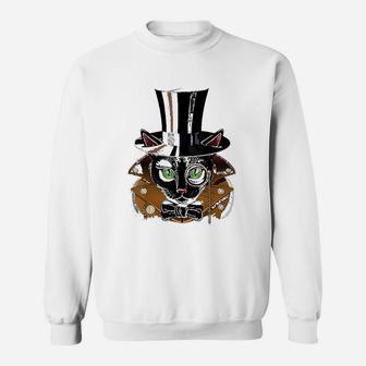 Steampunk Black Cat Sweatshirt - Thegiftio