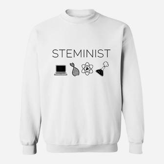 Steminist Female Scientist Woman In Stem Sweatshirt | Crazezy