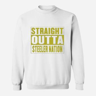 Straight Outta Steeler Nation Football Cropped Sweatshirt | Crazezy