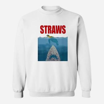 Straws Save Sea Turtles Save Earth Day Sweatshirt | Crazezy