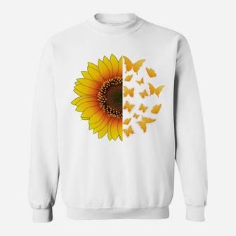 Sunflower Butterfly Hippie Soul Nature Lover Gift Sweatshirt - Thegiftio UK