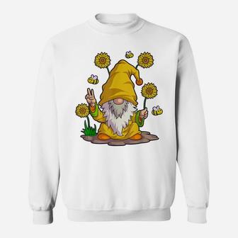 Sunflower Gnome Shirt Women Buffalo Plaid Girls Flower Lover Sweatshirt | Crazezy