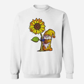 Sunflower Gnome Shirt Women Buffalo Plaid Girls Flower Lover Sweatshirt | Crazezy CA