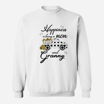 Sunflower Happiness Is Being A Mom And Granny Sweatshirt | Crazezy