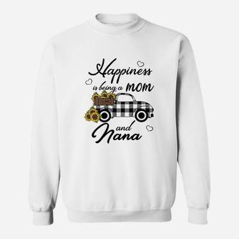 Sunflower Happiness Is Being A Mom And Nana Sweatshirt | Crazezy