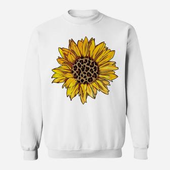 Sunflower Leopard Animal Print Fashion Flower Graphic Sweatshirt | Crazezy