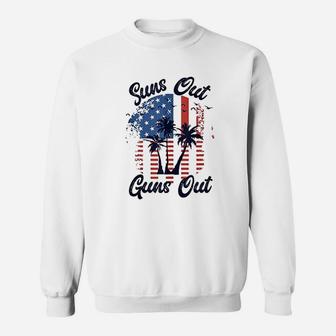 Suns Out Gns Out Men Women 4Th Of July Usa Flag Sweatshirt | Crazezy