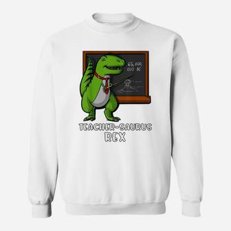 T-Rex Dinosaur School Teacher Funny Science Professor Men Sweatshirt | Crazezy