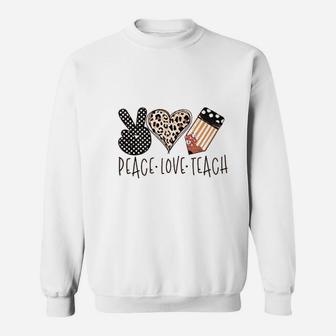 Teaching Is My Jam Peace Love Teach Sweatshirt - Thegiftio