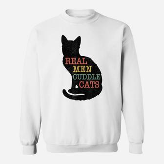 Tg Real Man Cuddle Cat Shirt Cat Owners Lovers Tee Sweatshirt | Crazezy