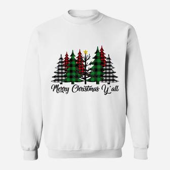 Th Merry Christmas Y'all Xmas Tree Costume Christmas Pajama Sweatshirt | Crazezy