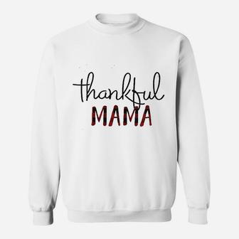 Thankful Mama Mom Letter Print Women Thanksgiving Sweatshirt | Crazezy AU