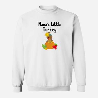 Thanksgiving Nanas Little Turkey Cute Fall Tee Sweatshirt - Thegiftio UK