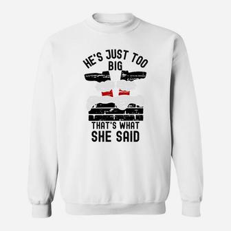 That's What She Said Funny Santa Claus Christmas Distressed Sweatshirt Sweatshirt | Crazezy