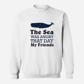 The Sea Was Angry That Day My Friends All Seasons Heather Royal Blue Sweatshirt - Thegiftio UK