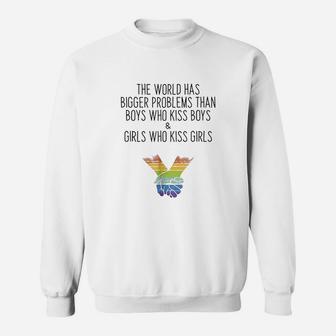 The World Has Bigger Problems Than Boys Who Kiss Boys Sweatshirt - Thegiftio UK