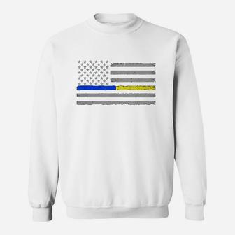 Thin Blue Gold Line 911 Police Sweatshirt | Crazezy