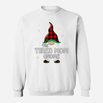 Tired Mom Gnome Buffalo Plaid Matching Family Christmas Sweatshirt | Crazezy CA