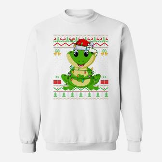 Tree Frog Animal Lover Matching Ugly Tree Frog Christmas Sweatshirt Sweatshirt | Crazezy