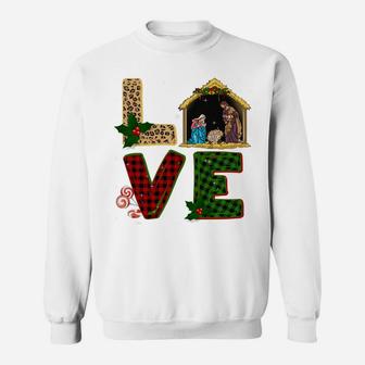 Tu Leopard Plaid Christmas Nativity Costume Christian Xmas Sweatshirt Sweatshirt | Crazezy AU